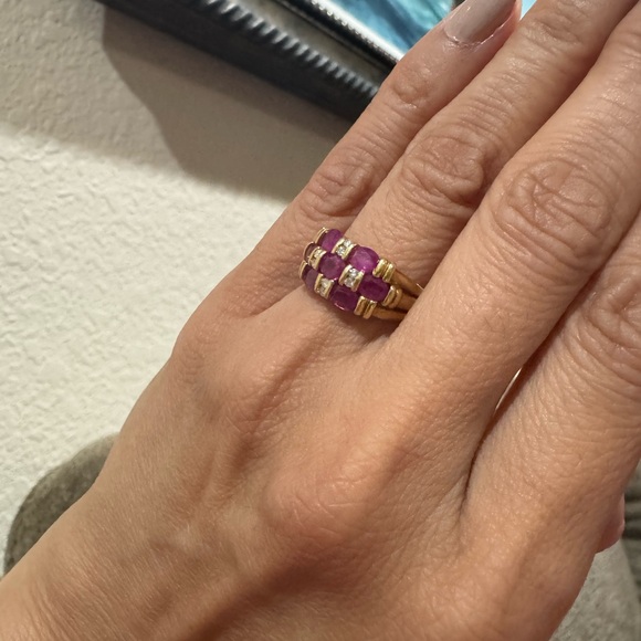 Sold! Stunning 2.5CT Natural Ruby & Diamonds Ring 18K YG Size 5.5, 5.1 grams - Picture 12 of 17